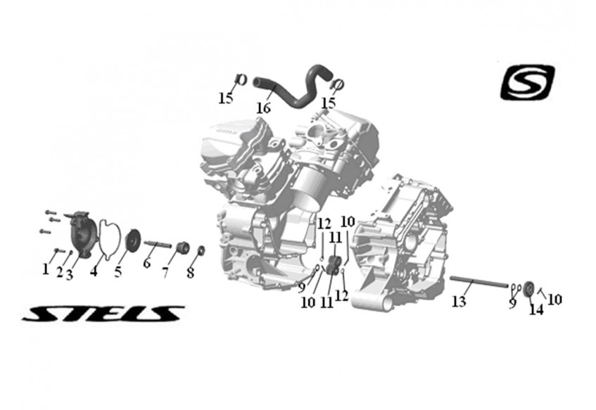 Элементы системы охлаждения ДВС, квадроцикл Stels Guepard 800G