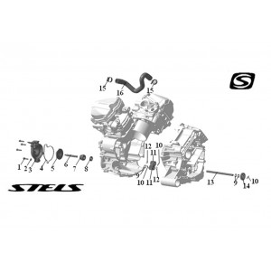 Элементы системы охлаждения ДВС, квадроцикл Stels Guepard 650G