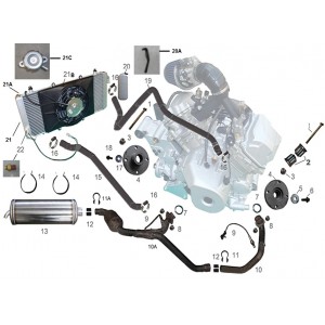 Запчасти элементов систем двигателя квадроцикла side-by-syde Stels UTV 800V Dominator