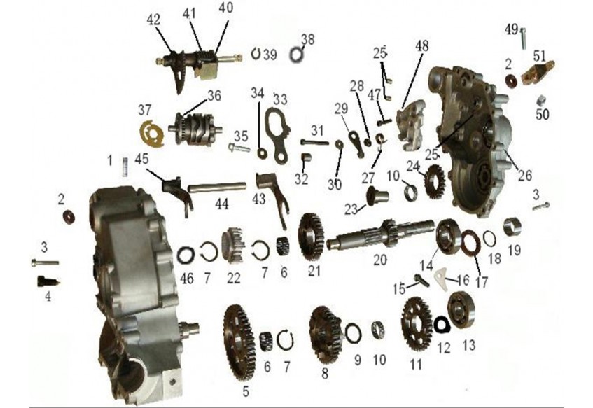 Запчасти механизма переключения передач (часть1) квадроцикла side-by-syde Stels UTV 800V Dominator